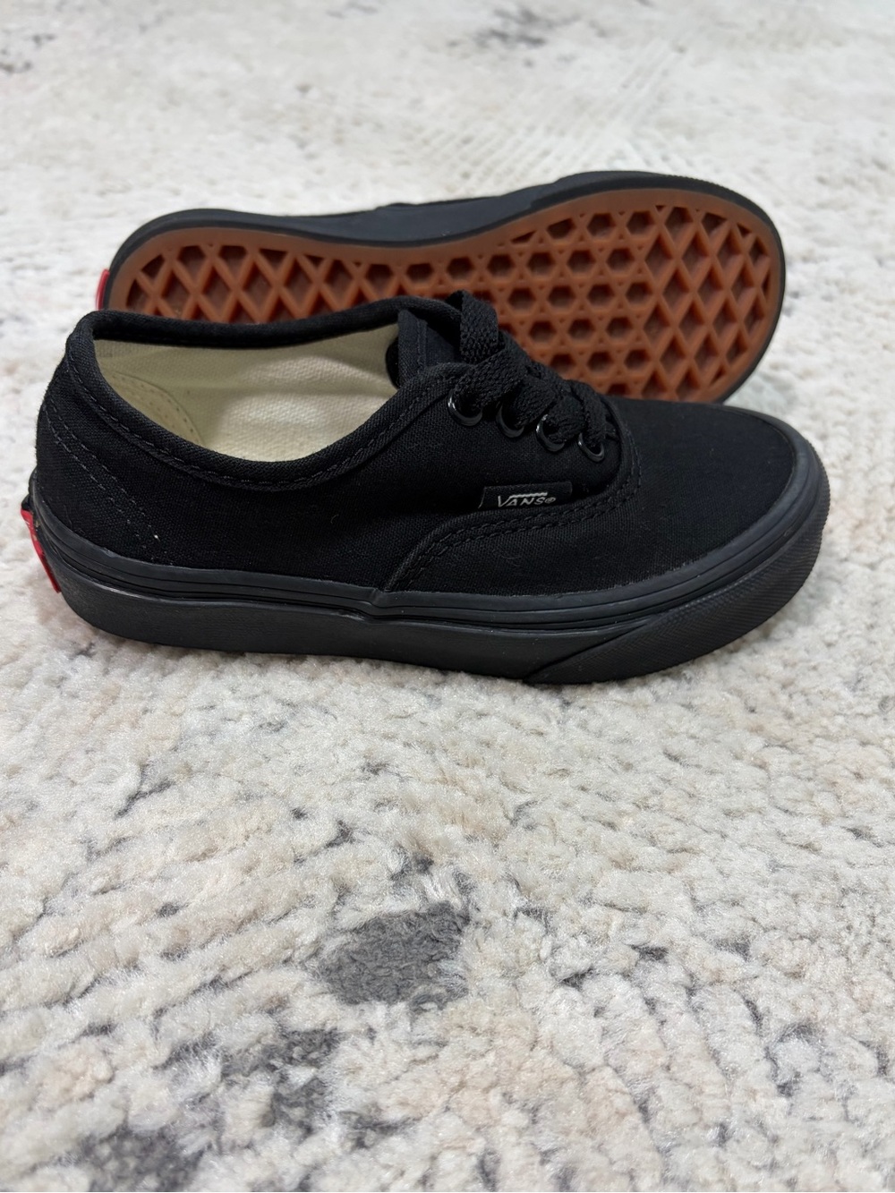 VANS Off The Wall Classic Authentic Kids Black Shoes Size 12 Toddler Sneakers